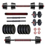 protoner pvc 3 in 1 convertible dm 4 40 kg dumbbells set and fitness kit for men and women whole body workout (20 kg (2 kg x 4, 3 kg x 4), 3 in 1 convertible)