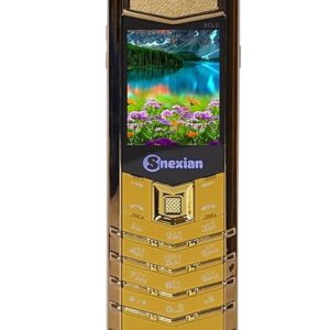 snexian bold v1 premium finish dual sim |keypad mobile| with 1.8" display |metal body|unique design|bt dialer| call recording|long lasting battery|fm|camera|feature phone| gold