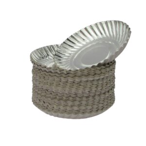 premium silver disposable paper plates