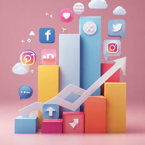 a clean and professional digital marketing illustration